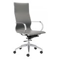 Homeroots 109 x 70.1 x 70.1 in. Gray Ergonomic Conference Room High Back Rolling Office Chair 394944